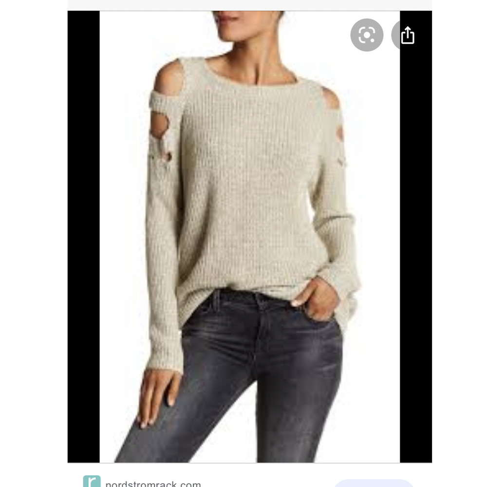 Dreamers cold shoulder cutout knit sweater